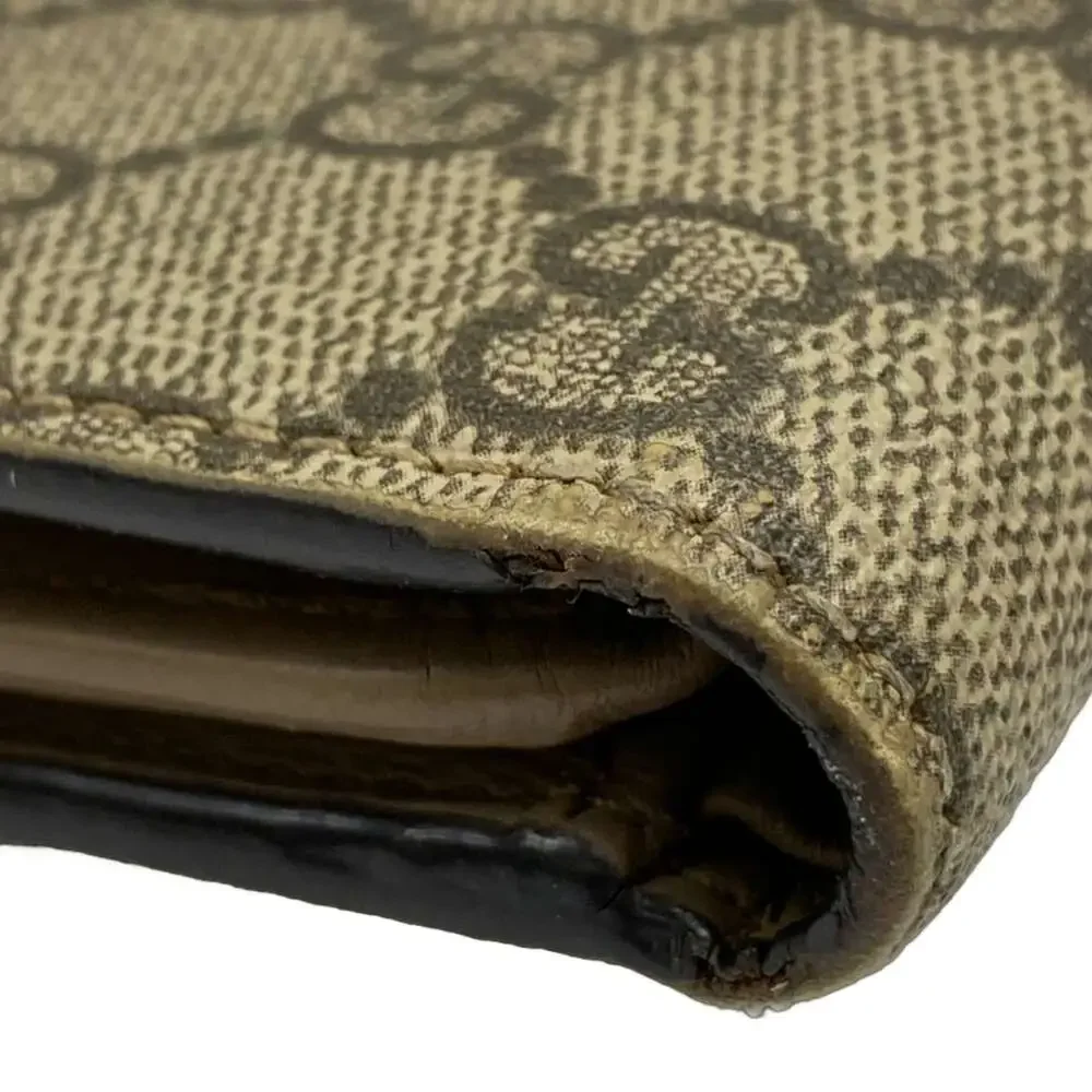 Gucci Dionysus/GG Plus/GG Supreme Trifold Wallet 627073 Dark Brown Beige PVC - Picture 6 of 6